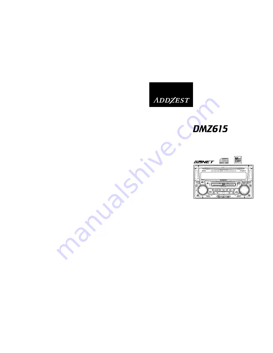 Clarion ADDZEST DMZ615 Скачать руководство пользователя страница 1