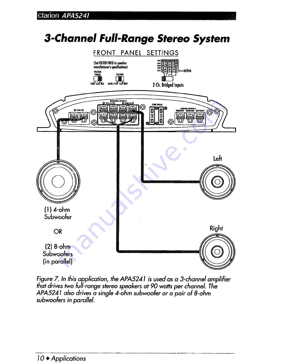 Clarion APA5241 Operation and Operation And Installation Manual Download Page 11