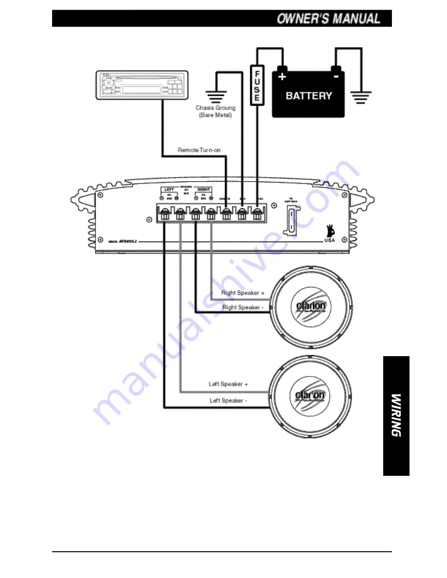 Clarion APX200.2 Operating & Installation Manual Download Page 11