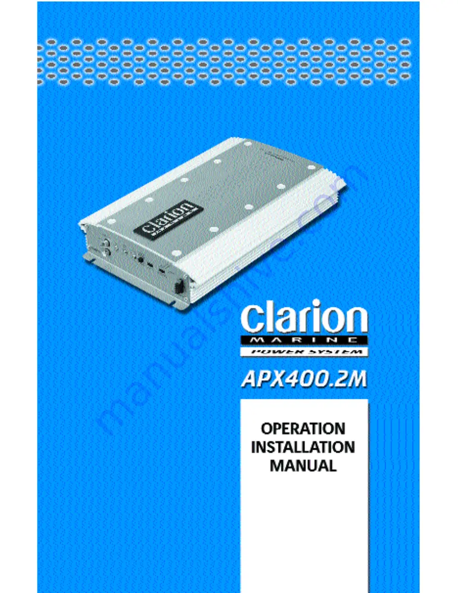 Clarion APX400.2M Operating & Installation Manual Download Page 1