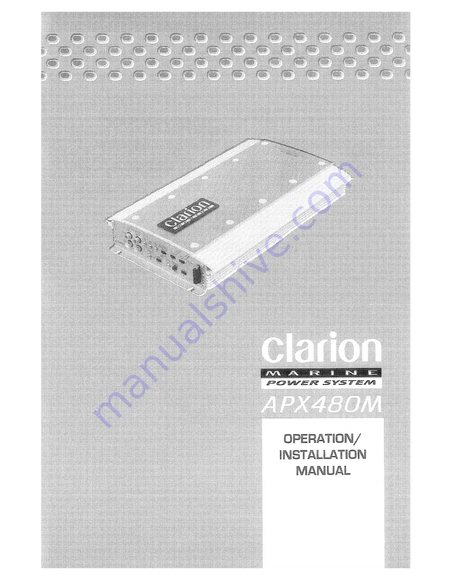 Clarion APX480M Operation & Installation Manual Download Page 1