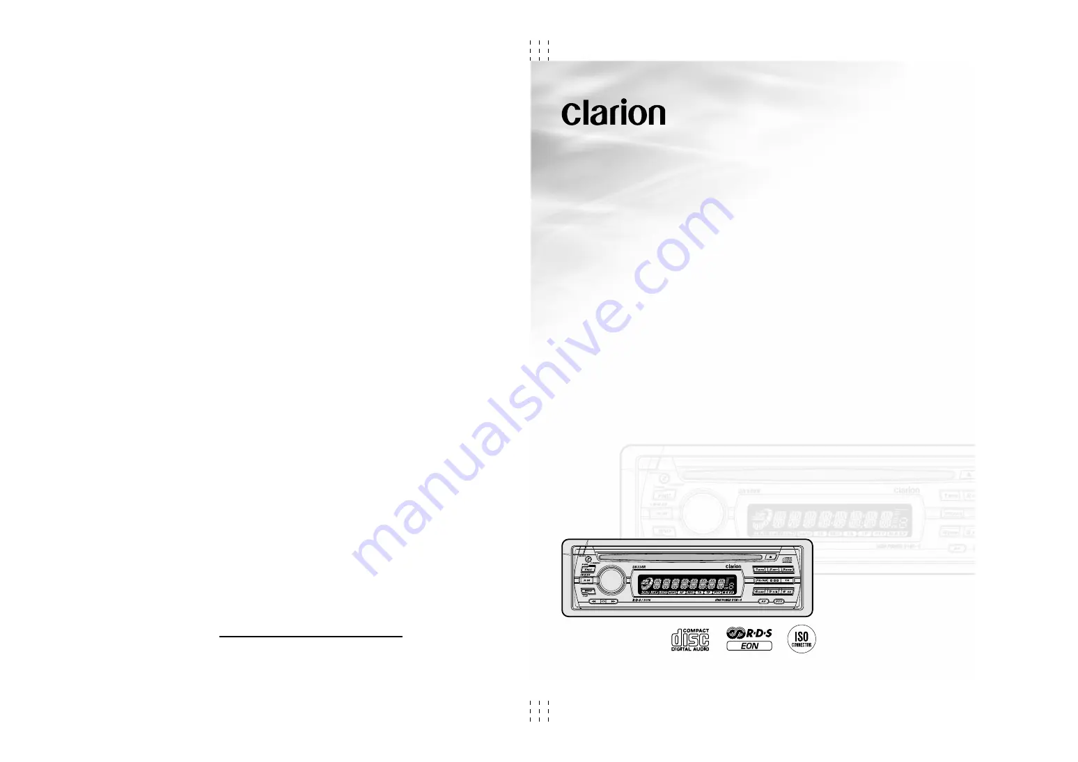 Clarion BD239R Скачать руководство пользователя страница 1