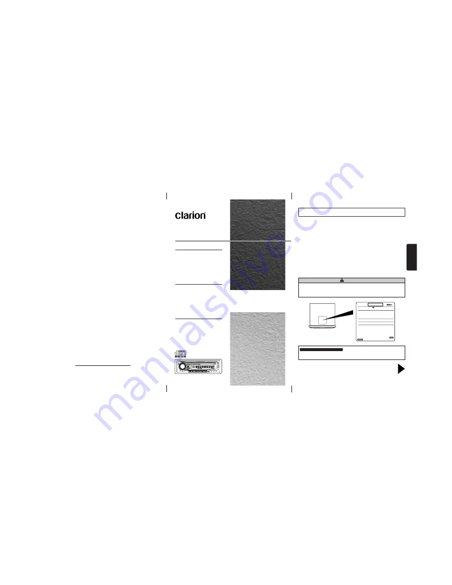 Clarion BD316 Owner'S Manual Download Page 1