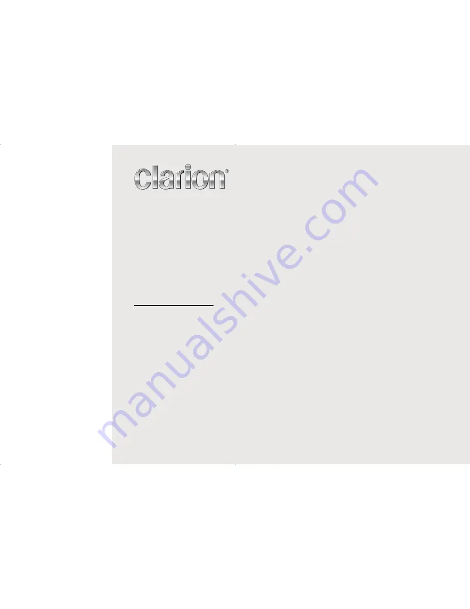 Clarion CX305 Owner'S Manual & Installation Manual Download Page 1