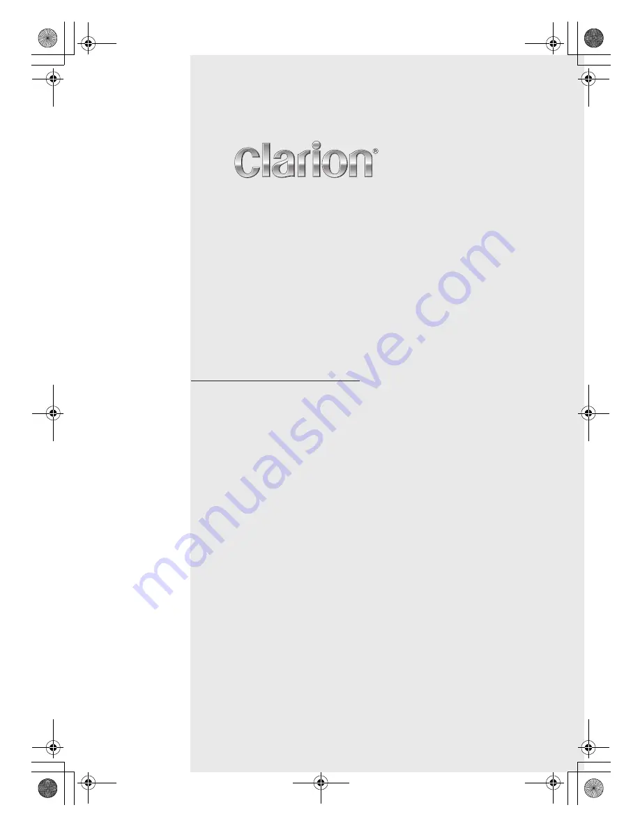 Clarion CZ109EL Owner'S Manual Download Page 1