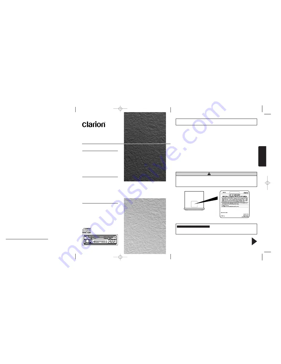 Clarion DB125 Owner'S Manual Download Page 1