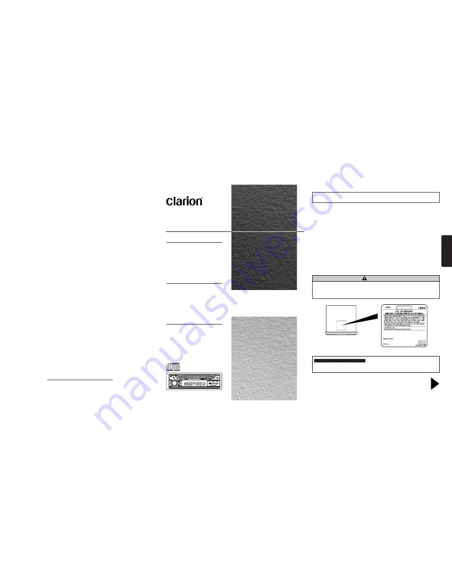 Clarion DB135 Owner'S Manual Download Page 1