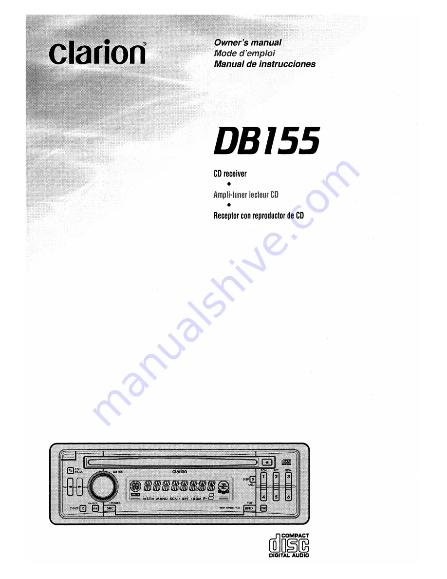 Clarion DB155 Owner'S Manual Download Page 1