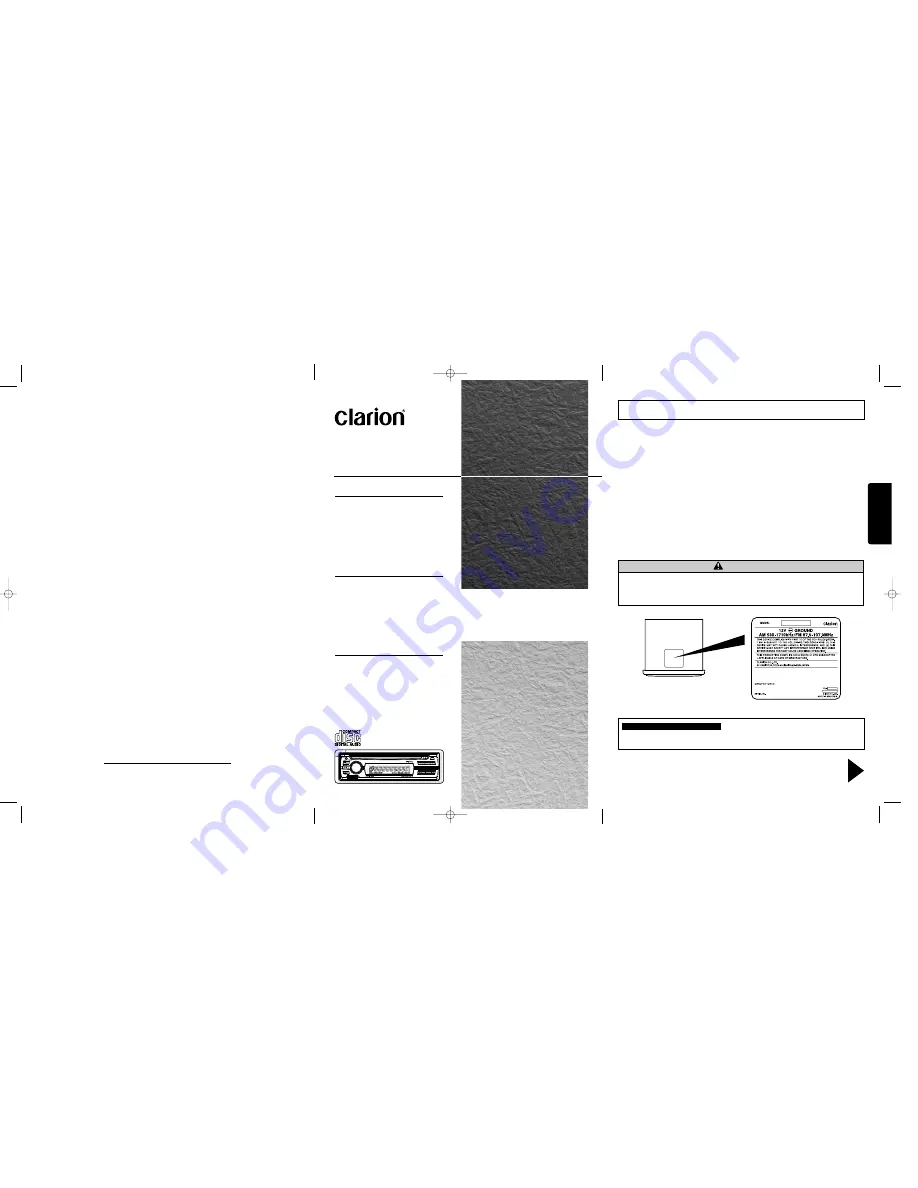 Clarion DB235 Скачать руководство пользователя страница 1