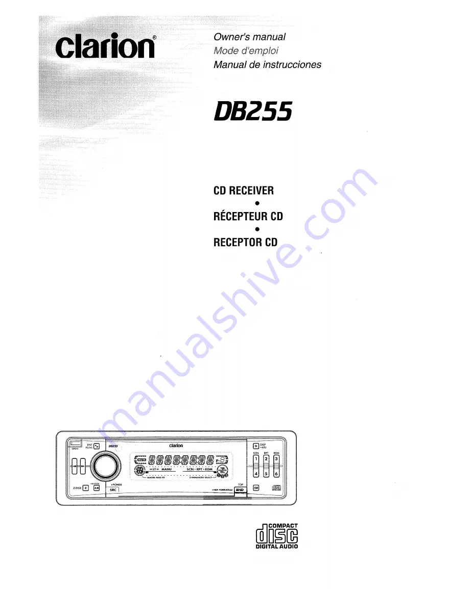 Clarion DB255 Скачать руководство пользователя страница 1