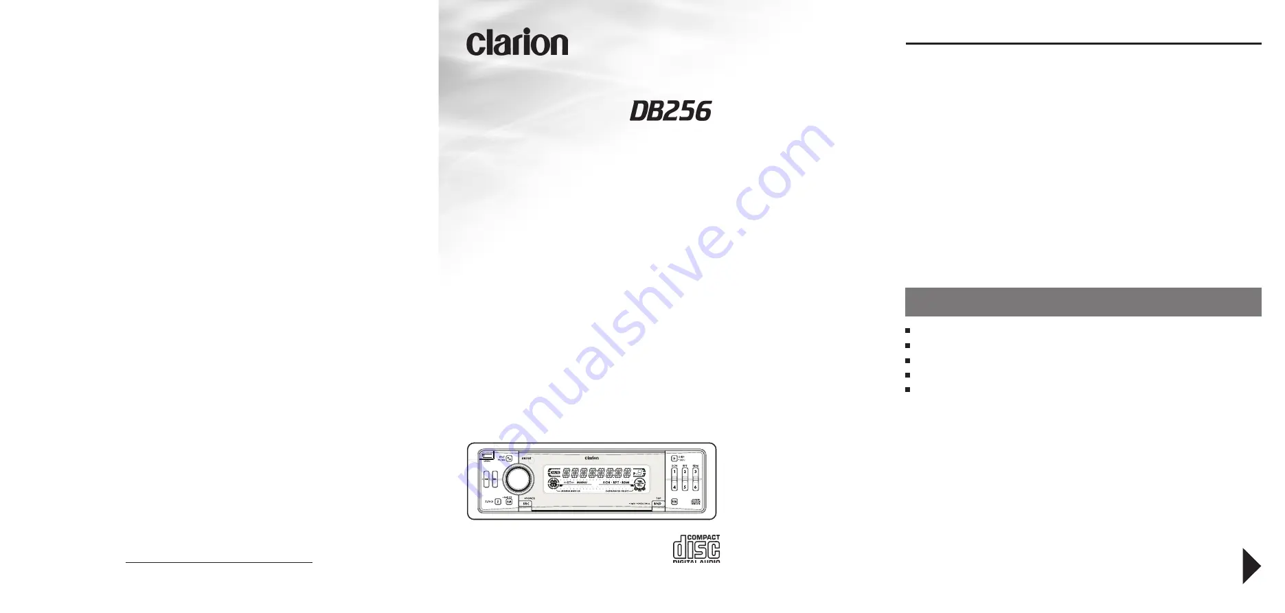 Clarion DB256 Скачать руководство пользователя страница 1