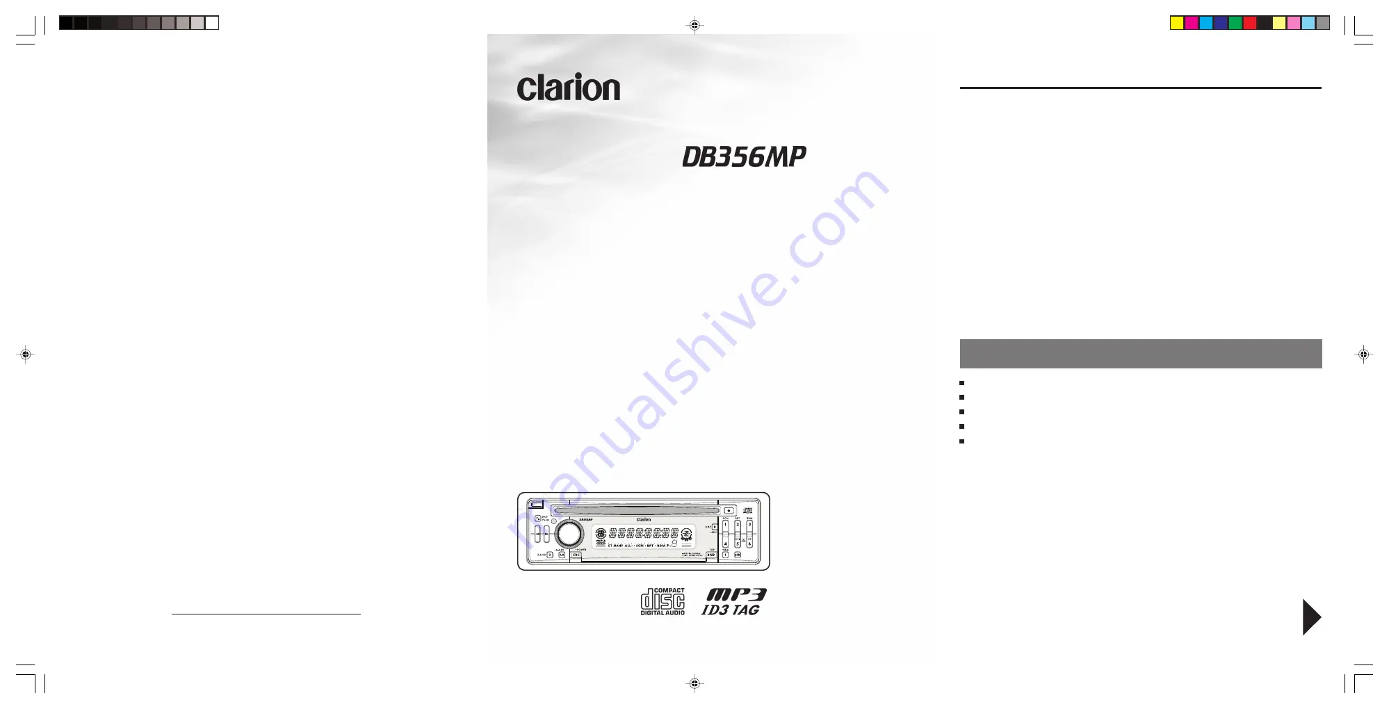 Clarion DB356MP Owner'S Manual Download Page 1