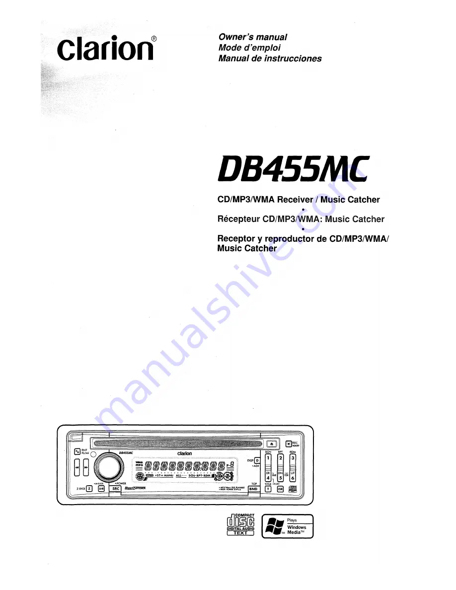 Clarion DB455MC Owner'S Manual Download Page 1