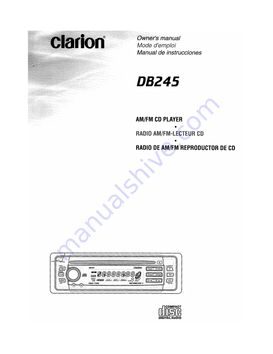 Clarion DBZ45 Owner'S Manual Download Page 1