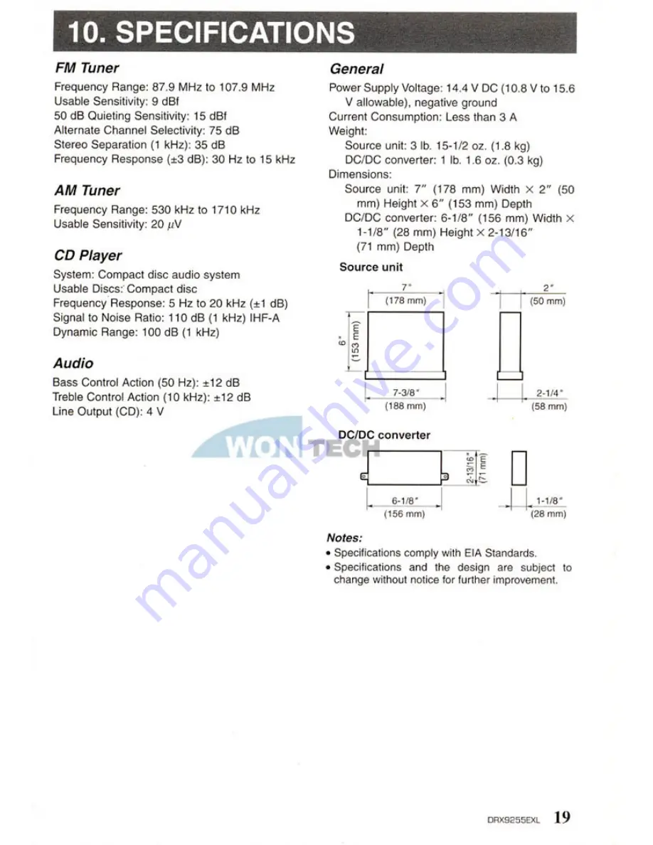 Clarion DRX9255EXL Скачать руководство пользователя страница 19