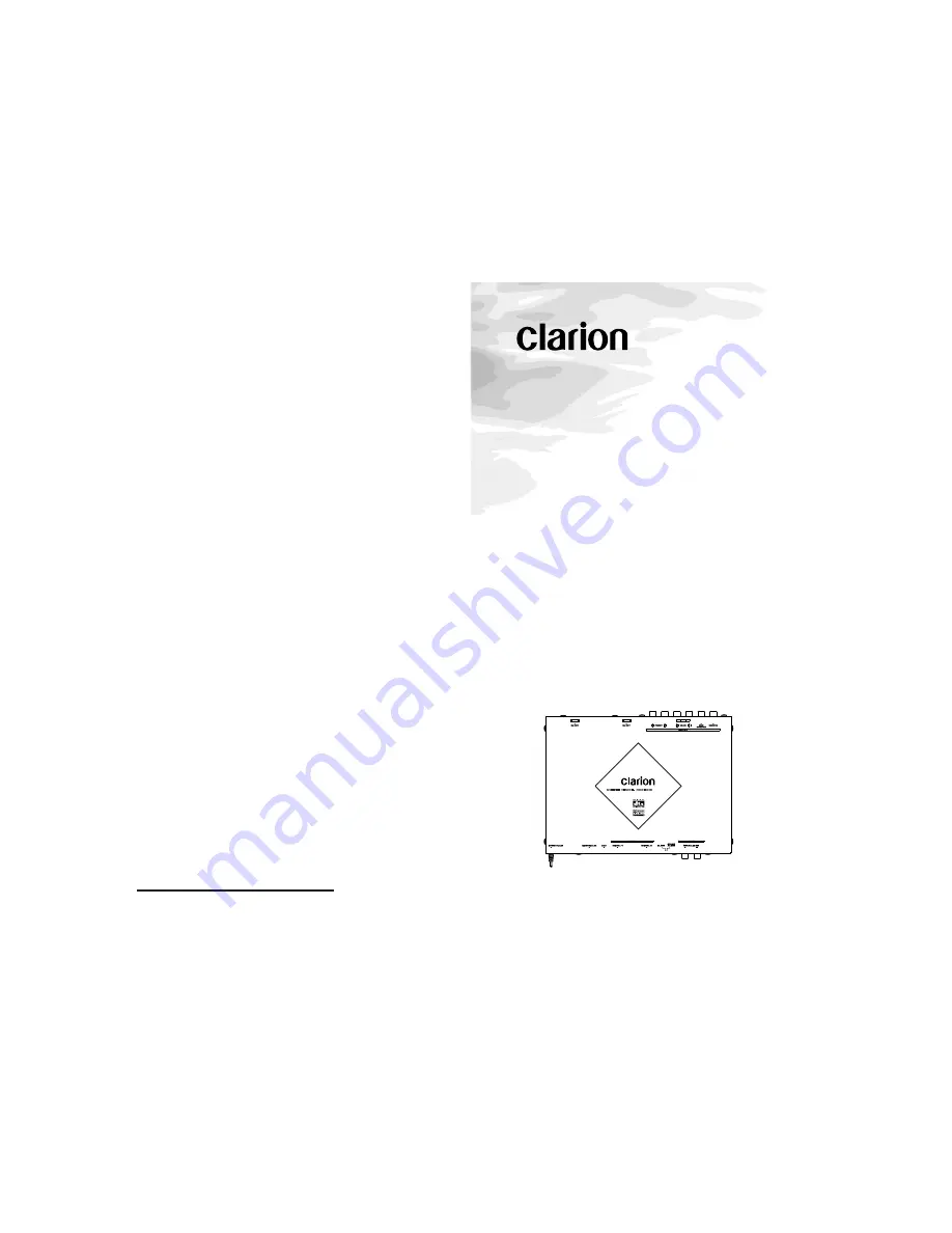 Clarion DVH943 Скачать руководство пользователя страница 1