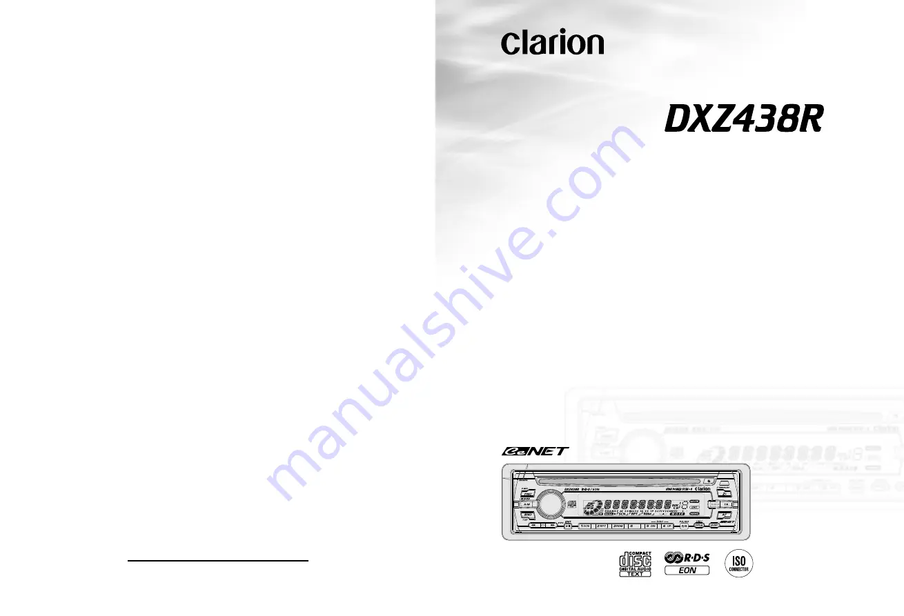 Clarion DXZ438R Owner'S Manual Download Page 1