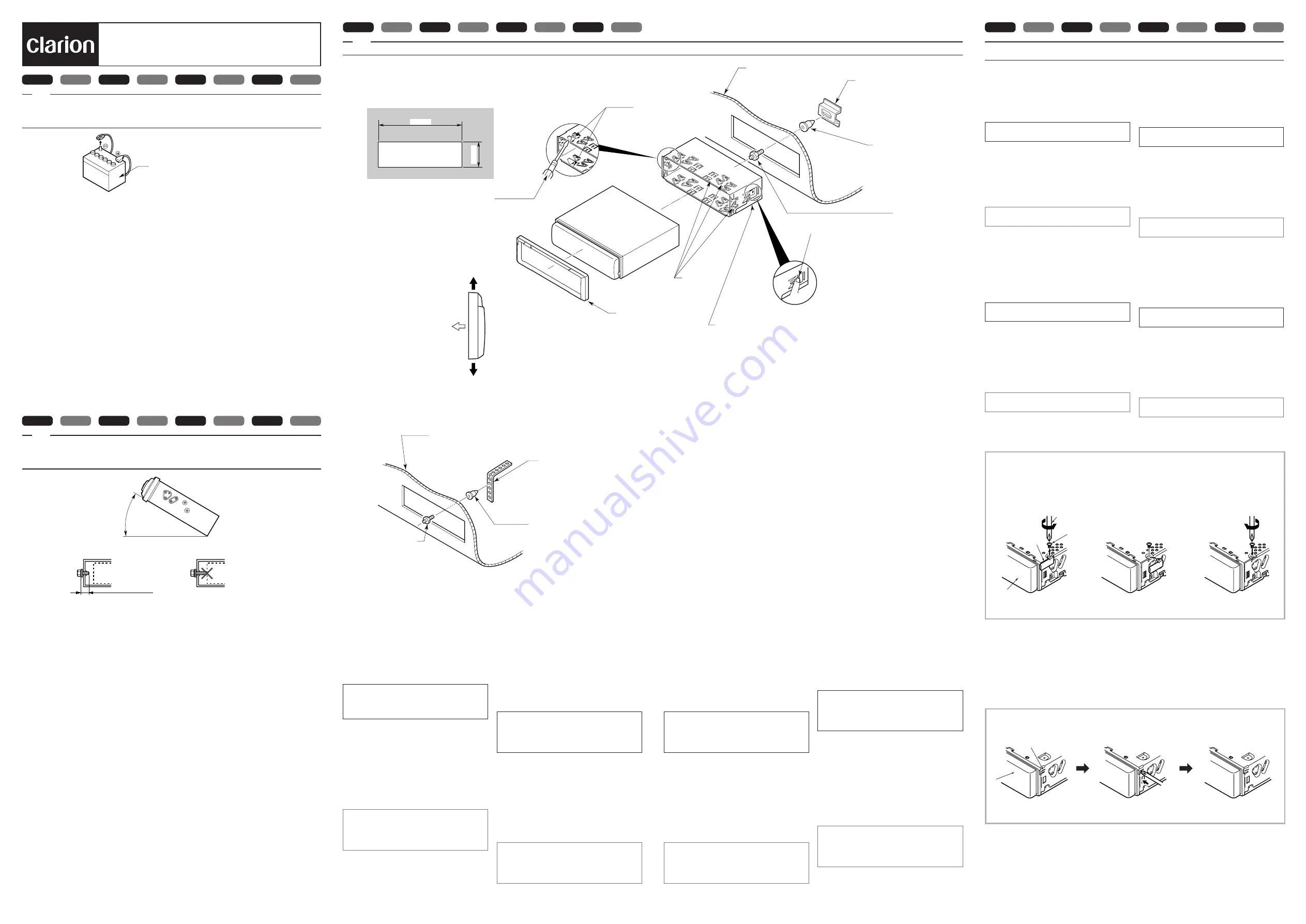 Clarion DXZ448R-EU Installation/Wire Connection Manual Download Page 1