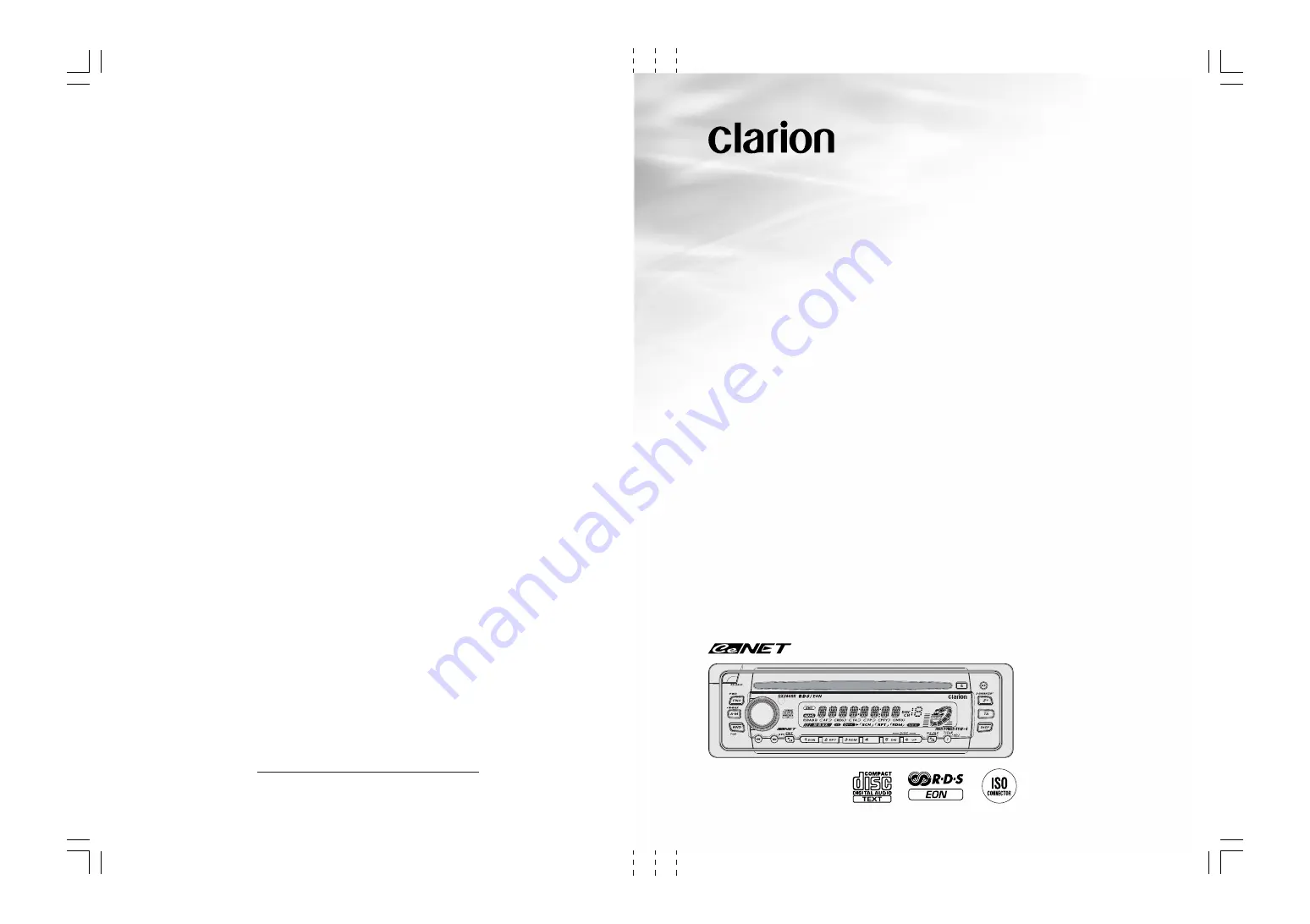 Clarion DXZ448R Скачать руководство пользователя страница 1