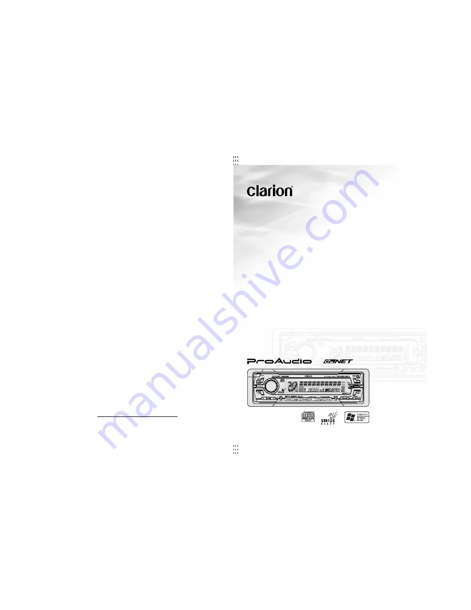 Clarion DXZ735MP Owner'S Manual Download Page 1