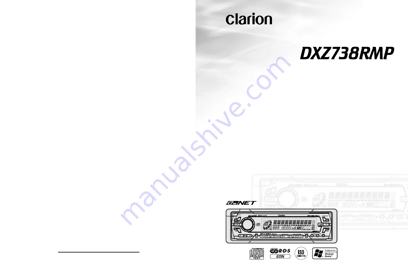 Clarion dxz738rmp Скачать руководство пользователя страница 1