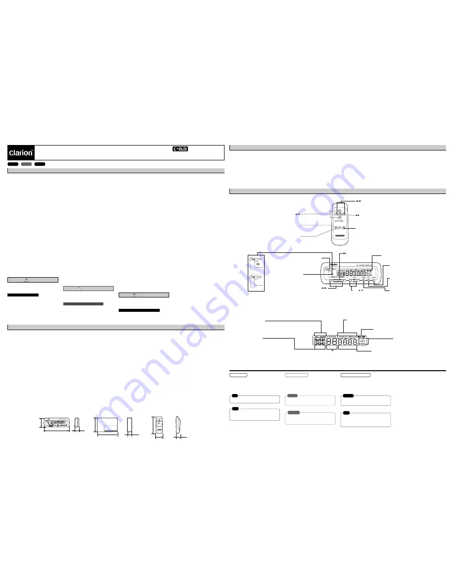 Clarion FMC250 Owner'S Manual Download Page 1