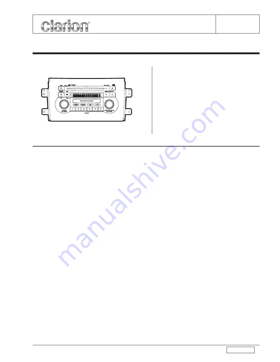 Clarion PS-2808K-A Service Manual Download Page 1