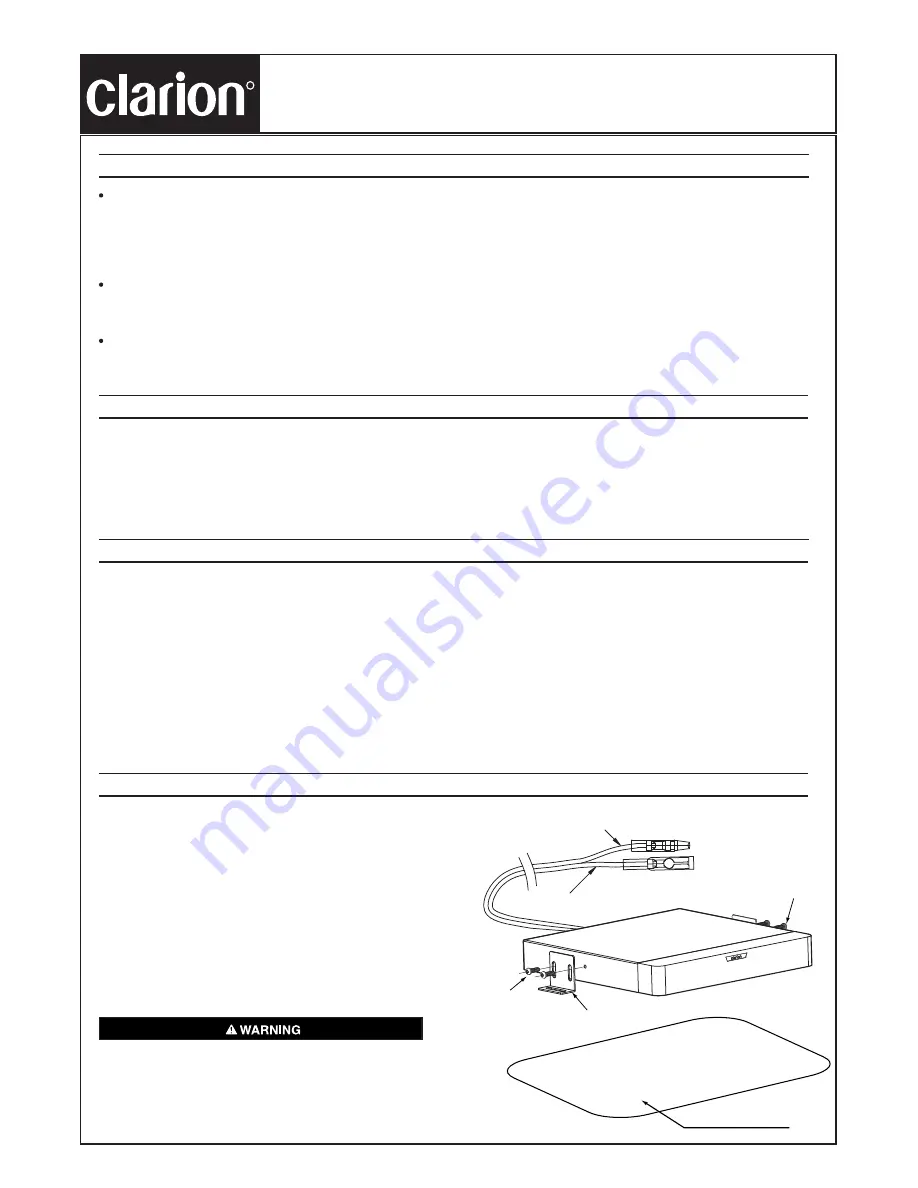 Clarion SRK5 Installation/Wire Connection Manual Download Page 1