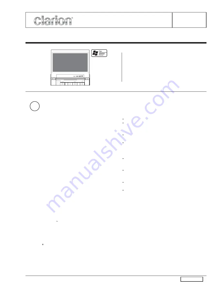 Clarion VRX575USB Service Manual Download Page 1