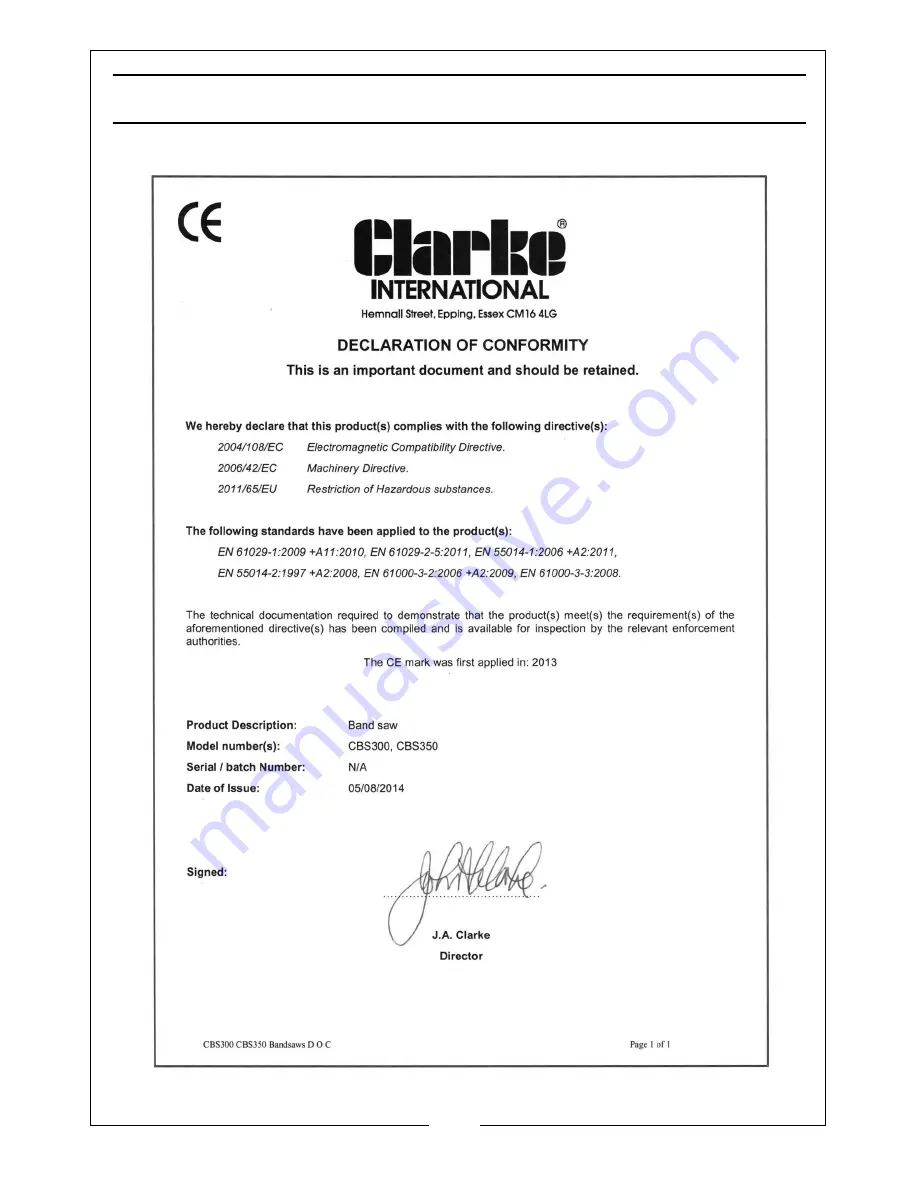 Clarke 6460077 Operation & Maintenance Instructions Manual Download Page 31