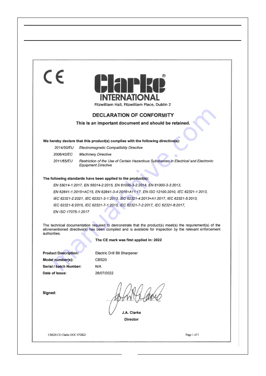 Clarke 6480231 Скачать руководство пользователя страница 15