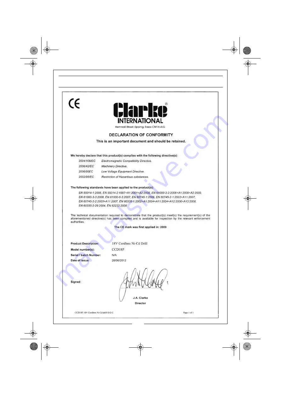 Clarke 6485067 Operation & Maintenance Instructions Manual Download Page 15