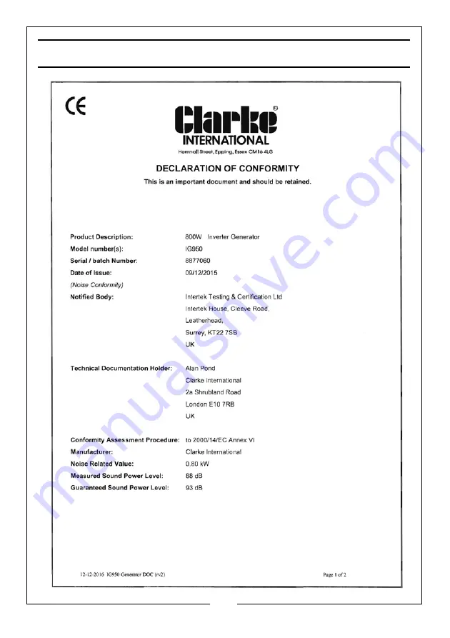 Clarke 8877060 Скачать руководство пользователя страница 25