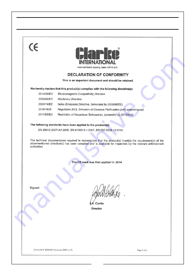 Clarke 8877115 Скачать руководство пользователя страница 26