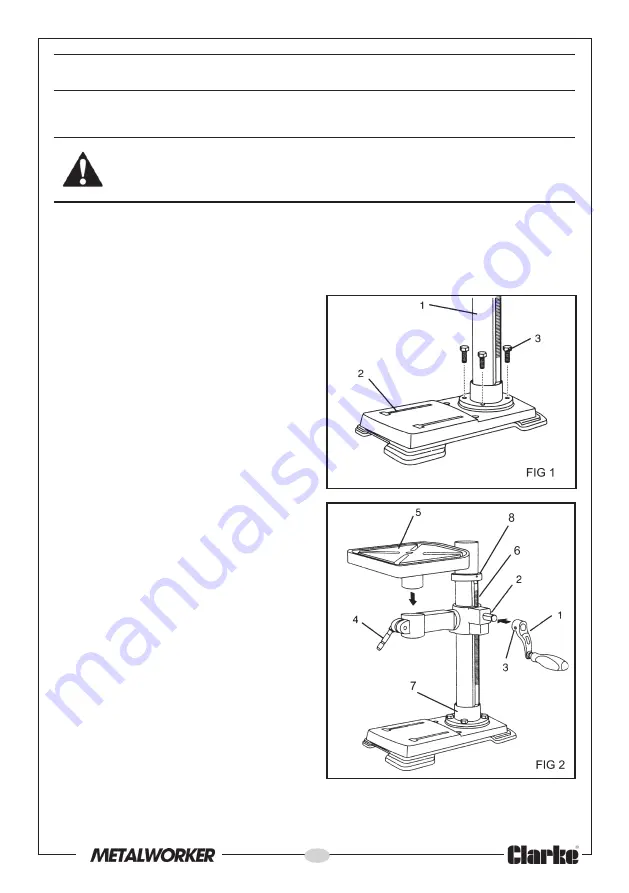 Clarke Metalworker CDP350V Operating & Maintenance Instructions Download Page 11