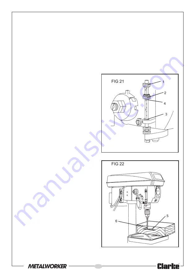 Clarke Metalworker CDP350V Operating & Maintenance Instructions Download Page 21