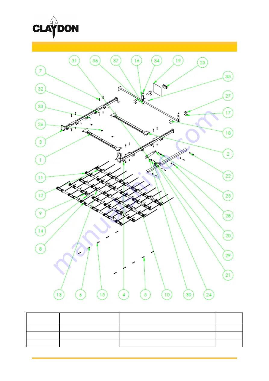 Claydon Straw Harrow - 7.5m Operator'S Manual And Part'S Manual Download Page 22