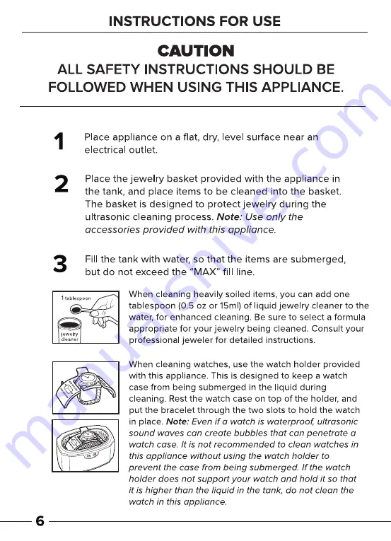 Clean + Care TKCUS45-450 Quick Start Manual Download Page 8