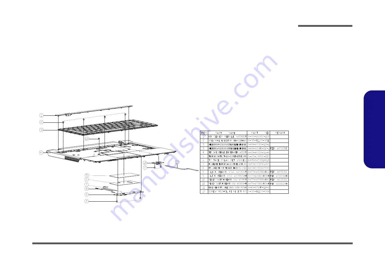 Clevo W230SD Service Manual Download Page 49