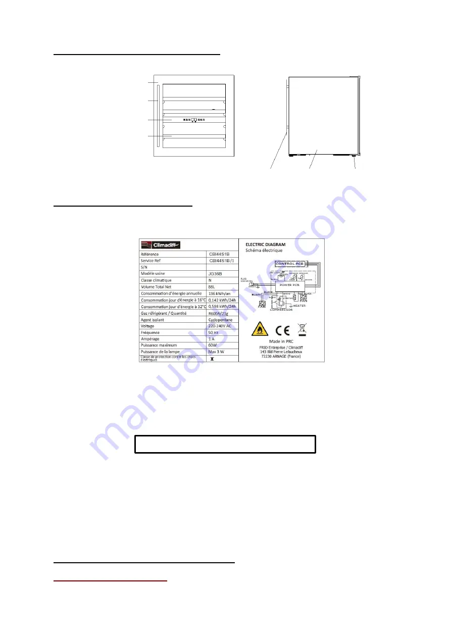 Climadiff CBI44S1B User Instructions Download Page 15