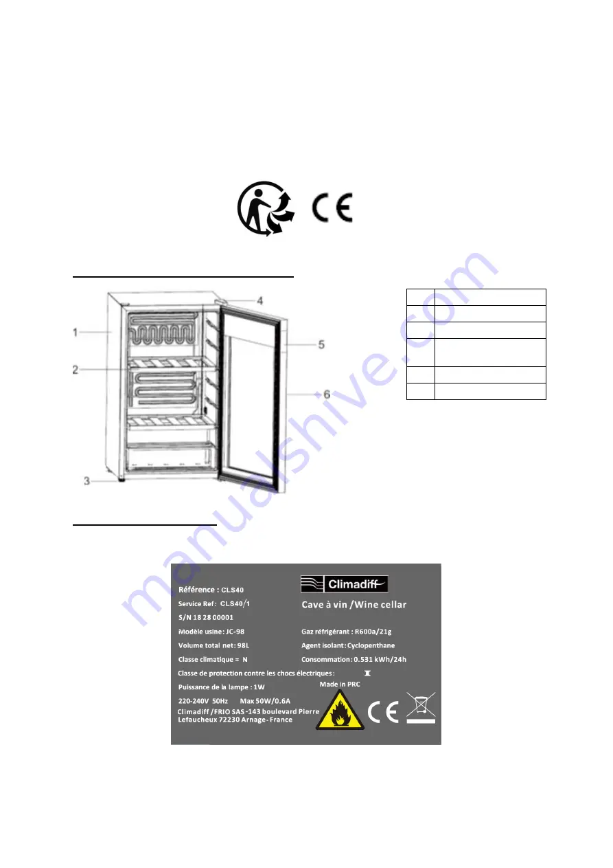 Climadiff CLS40 Use Instructions Download Page 95