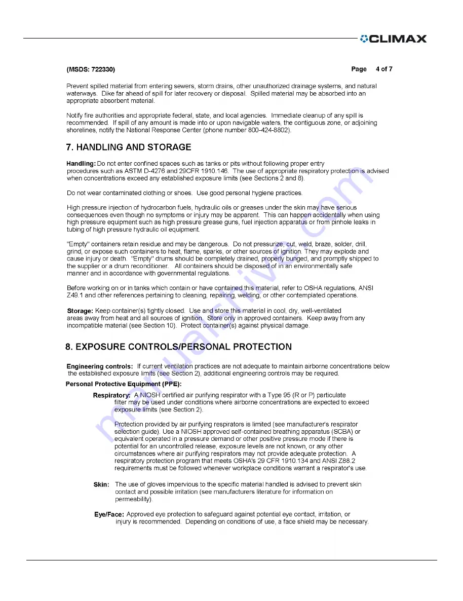 Climax FF5000 Operating Manual Download Page 97