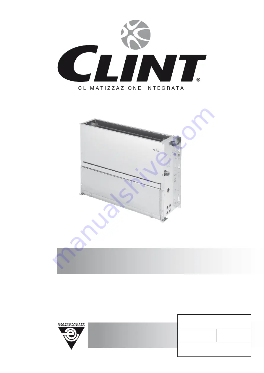 Clint FIW Series Instructions For Installation, Use And Maintenance Manual Download Page 1