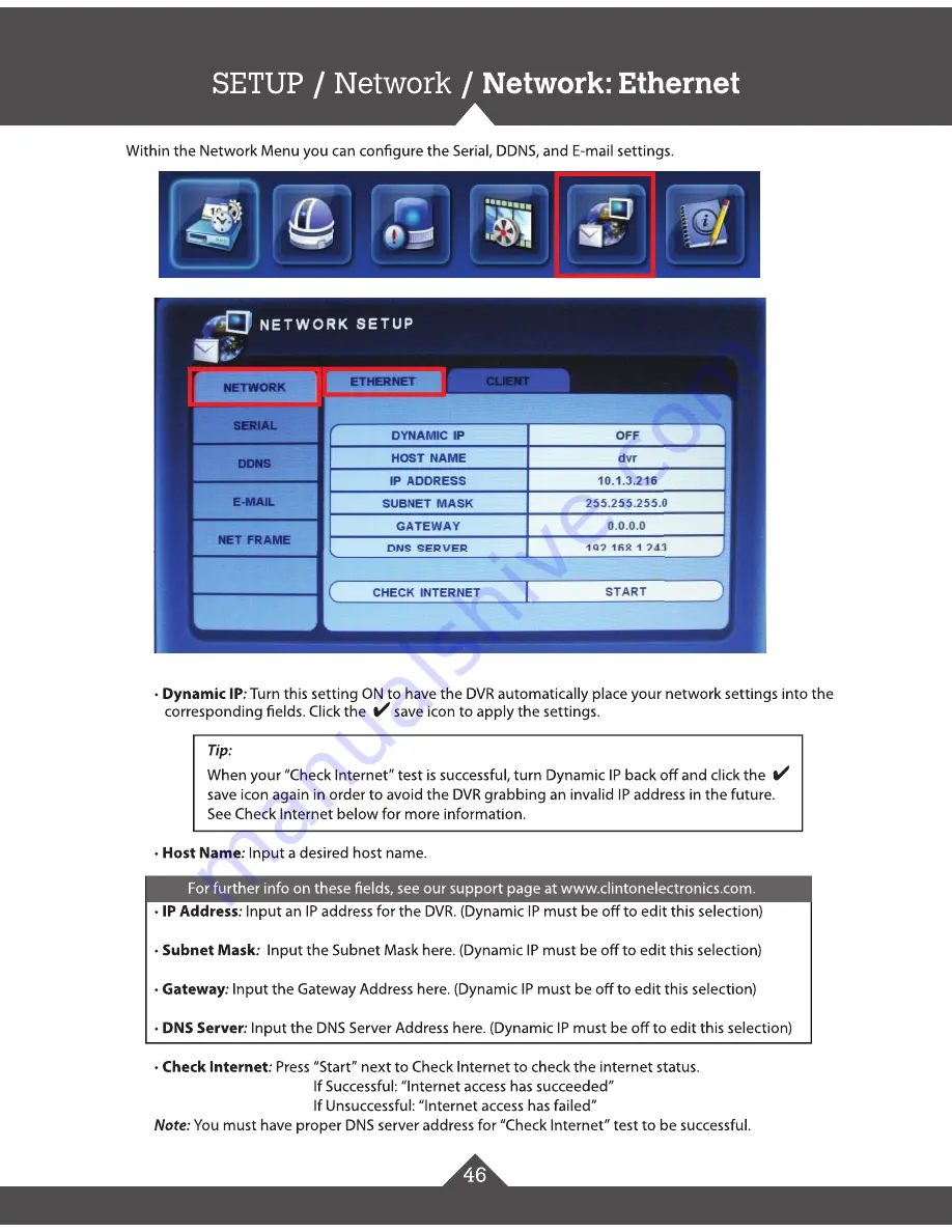 Clinton Electronics CE-IPB3 Manual For Use And Installation Download Page 46