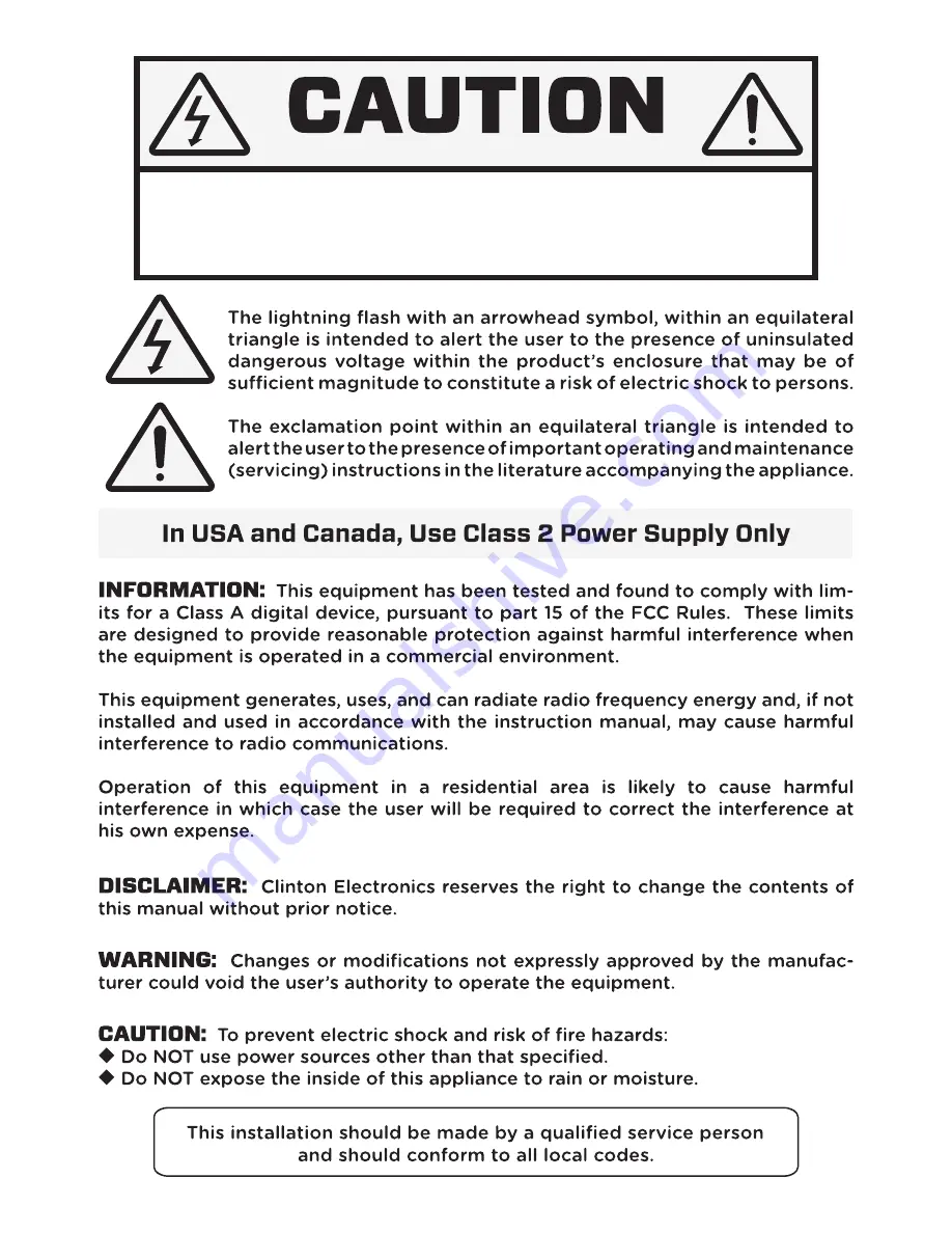 Clinton Electronics CE-M19S User Manual Download Page 4