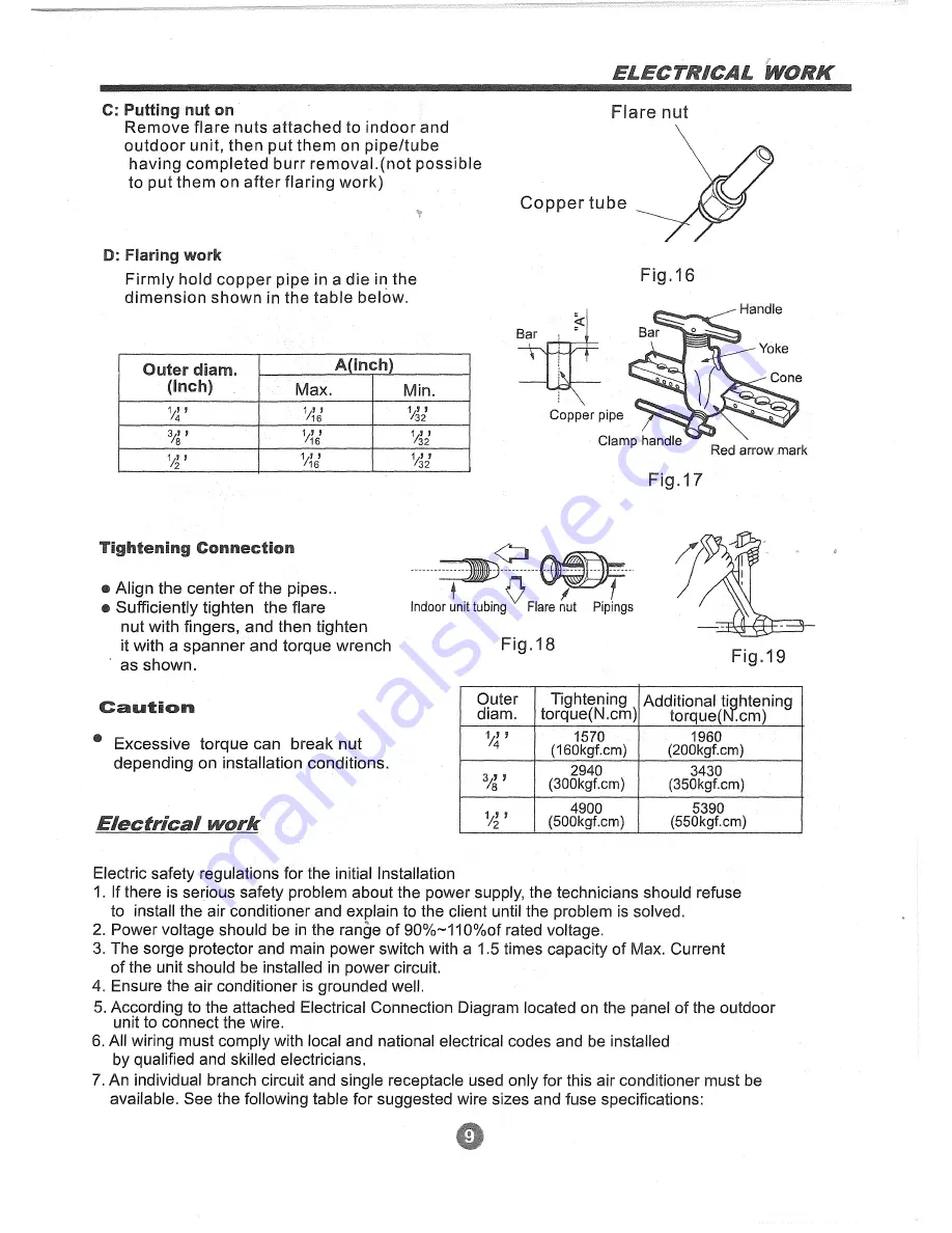 Coaire Split-Type Room Air Conditioner Installation Manual Download Page 11