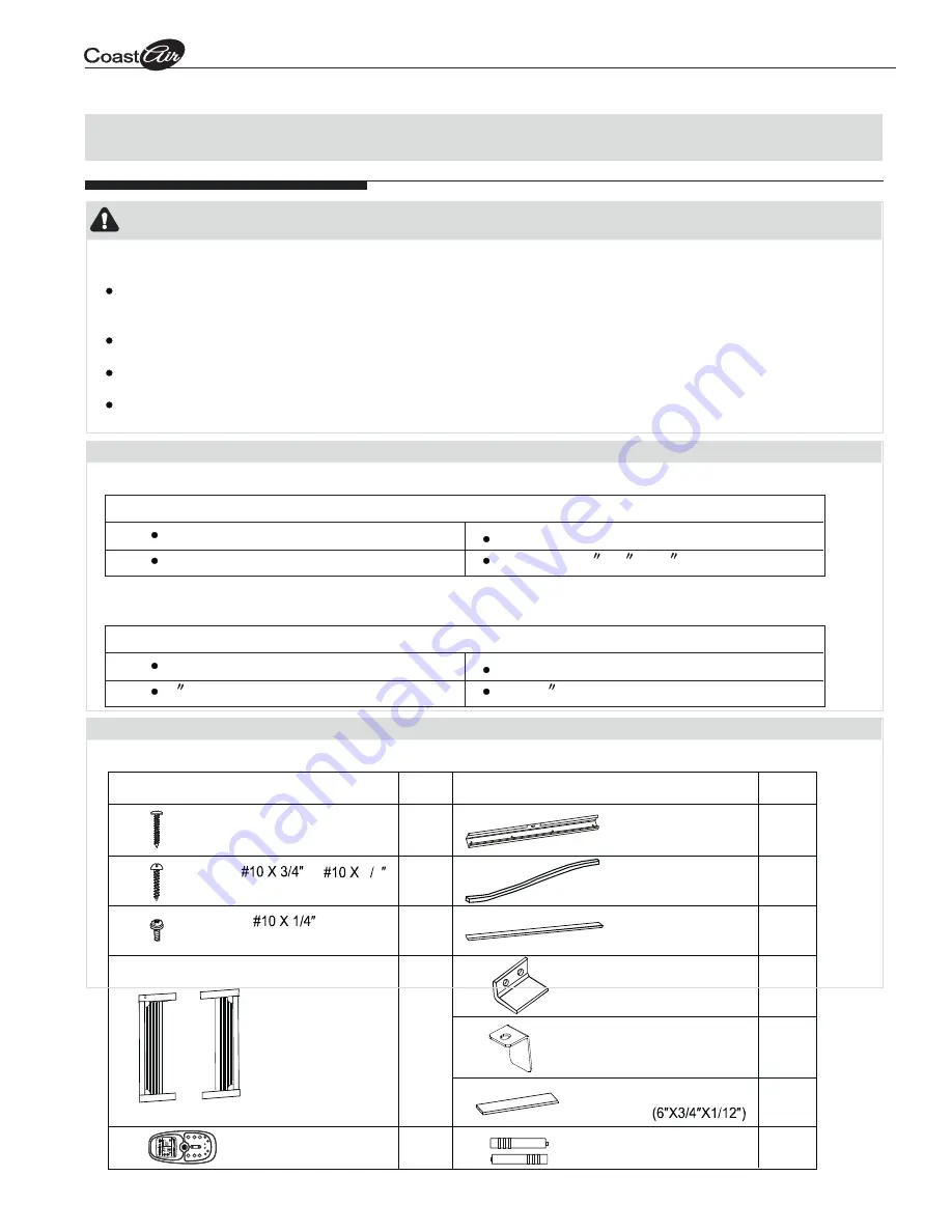 Coast-Air CEG-123A Installation And Operation Instruction Manual Download Page 5