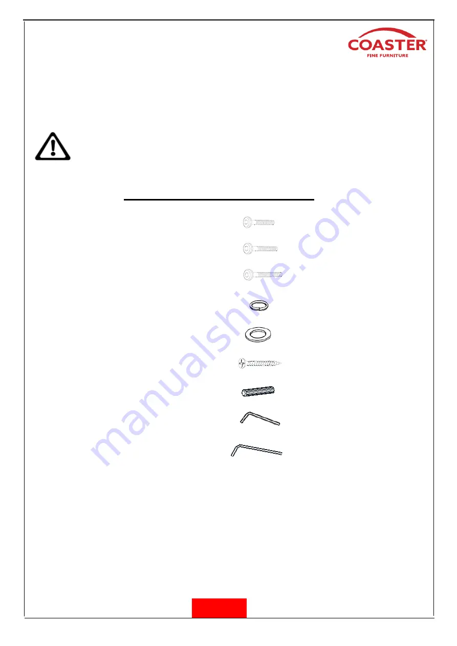 Coaster 215961Q Assembly Instructions Manual Download Page 3