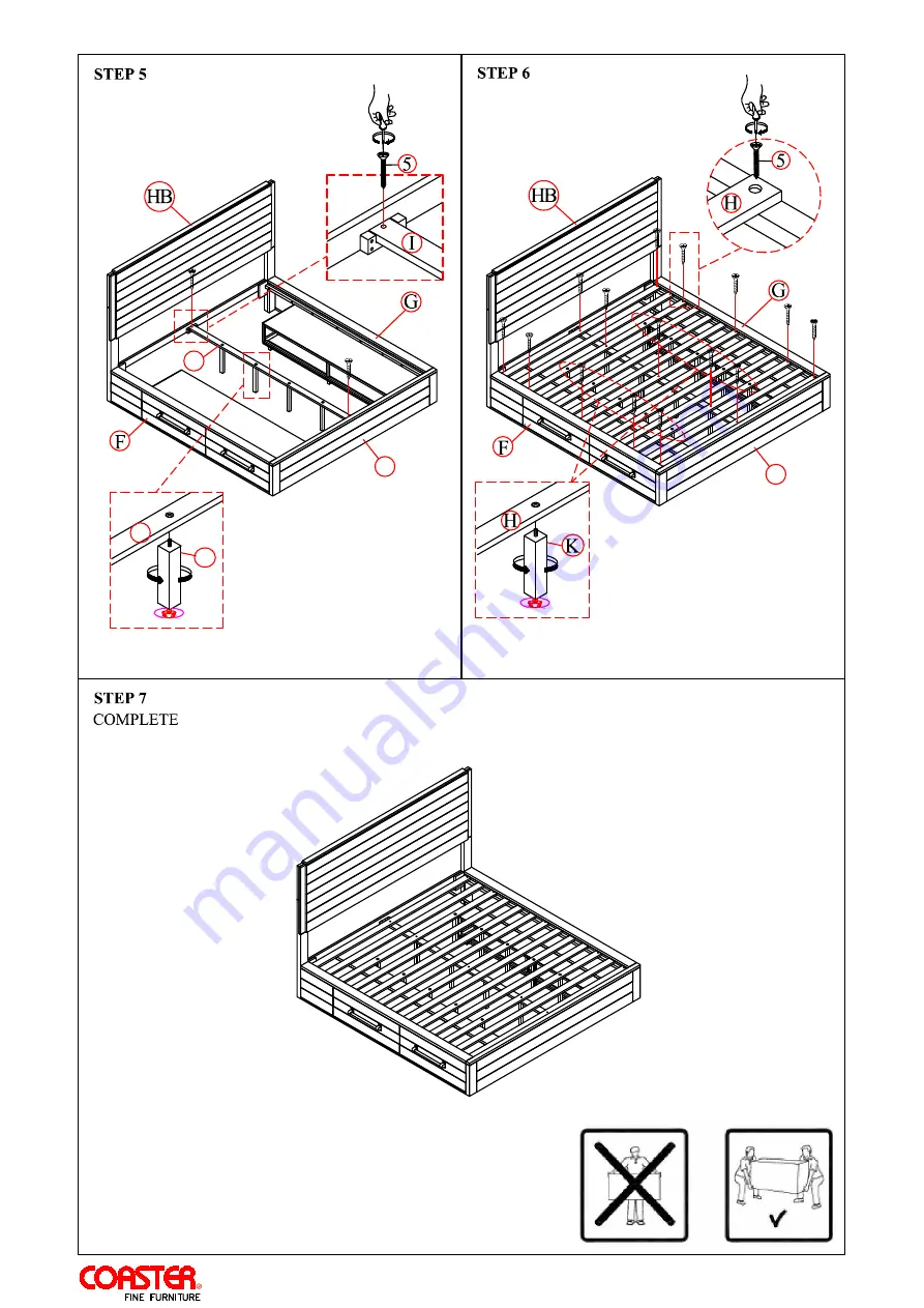 Coaster EASTERN KING STORAGE BED Скачать руководство пользователя страница 5