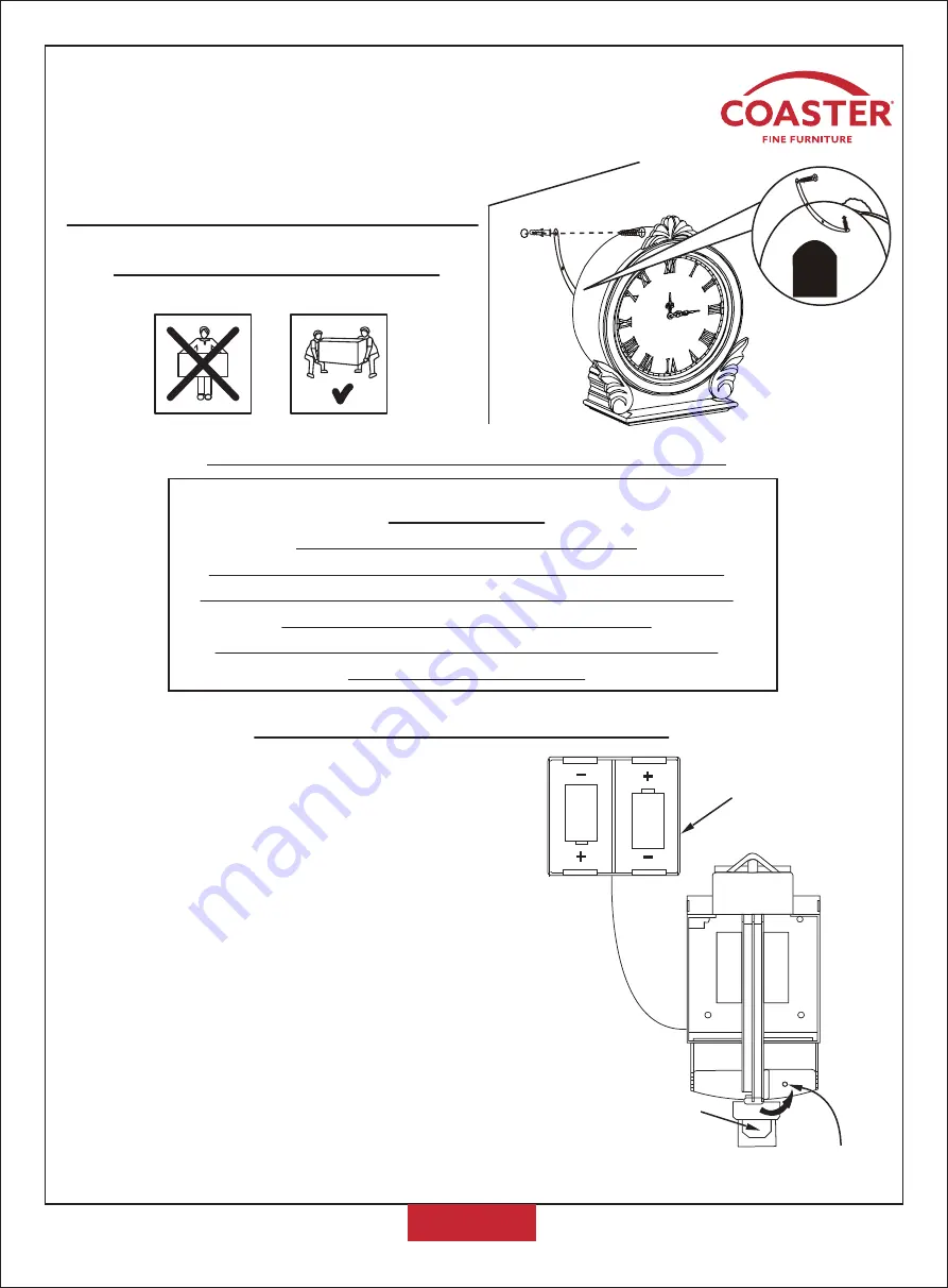 Coaster Grandfather Clock 900723 Скачать руководство пользователя страница 6